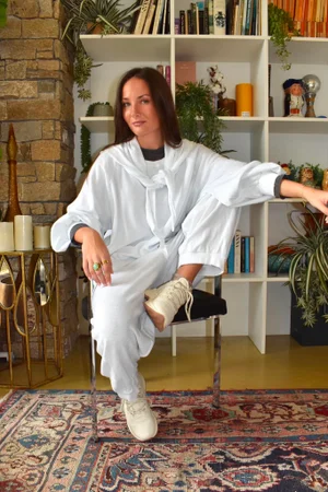 Terry B Lantern Sleeve Sweatshirt White